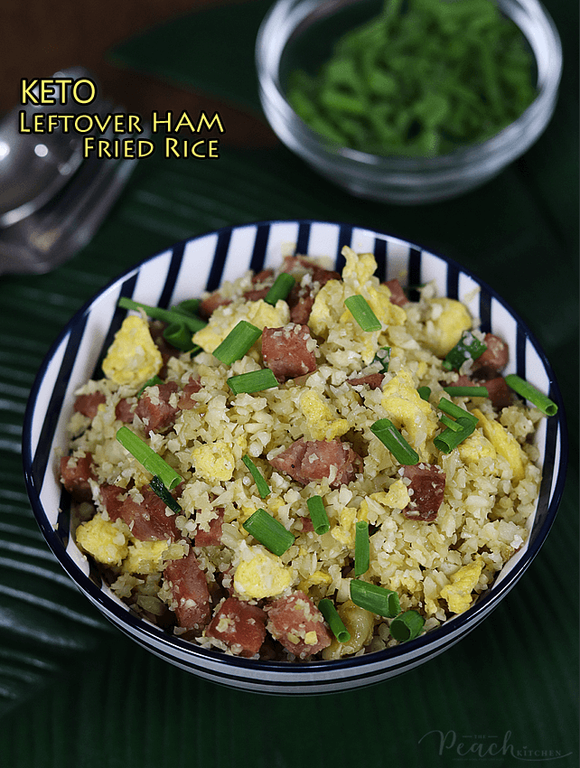 KETO Leftover Ham Fried Rice (Low Carb, GlutenFree) The Peach Kitchen